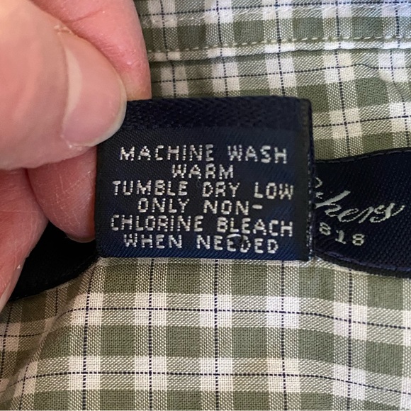 Brooks Brothers Plaid Men's Button Down Shirt Size XXL Green/White Long Sleeve - Picture 10 of 10